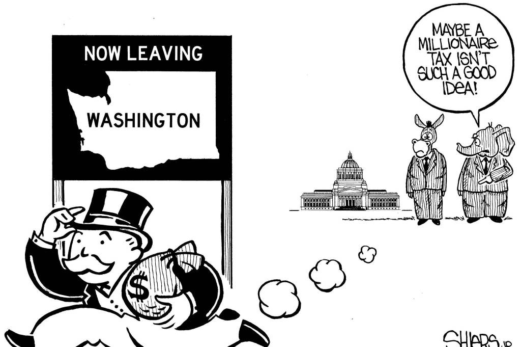 Frank Shiers, Jr. is a longtime King County resident and has drawn political cartoons for over forty years. He creates at least four cartoons a week, which are published in a dozen newspapers.