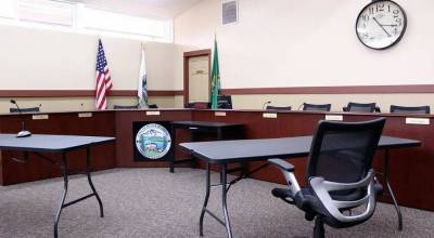 The Black Diamond City Council chambers. Fi