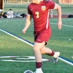 PHOTO BY KEVIN HANSON Things didnt go White Rivers way Friday night when the Hornets hosted Decatur High and walked off the field on the short end of a 2-0 score. Here, the Hornets Max Argo (#7) races downfield during first-half action.