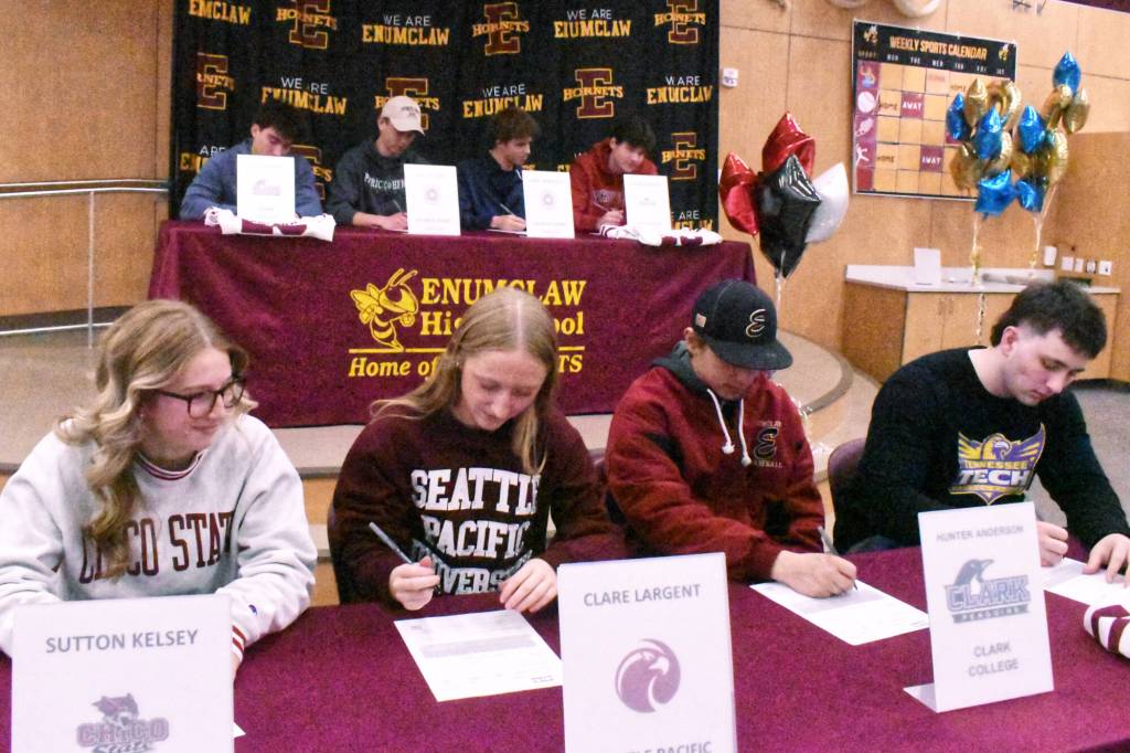 Eight EHS athletes sign on to college sports