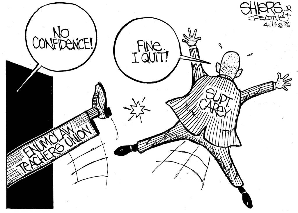 Frank Shiers, Jr. is a longtime King County resident and has drawn political cartoons for over forty years. He creates at least four cartoons a week, which are published in a dozen newspapers.