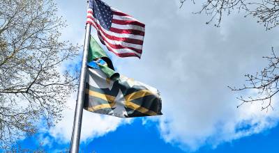 Enumclaw will be building a new flagpole in front of City Hall in celebration of Americas 250th birthday. Included on the flagpole will be the citys own flag, which was adopted in 2022. Photo by Ray Miller-Still