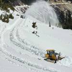 Work has begun on clearing the Chinook and Cauyse passes on Mount Rainier. Photo courtesy Washington State Department of Transportation