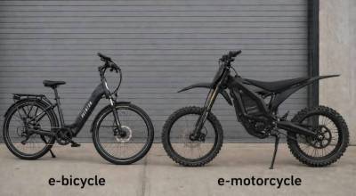 E-bikes are pedal-assisted vehicles, while e-motorcycles rely exclusively on an electric motor to run. Photo courtesy Enumclaw Police Department
