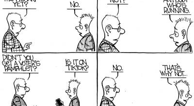 Frank Shiers, Jr. is a longtime King County resident and has drawn political cartoons for over forty years. He creates at least four cartoons a week, which are published in a dozen newspapers.